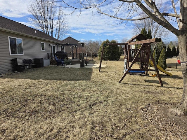 view of yard with a playground