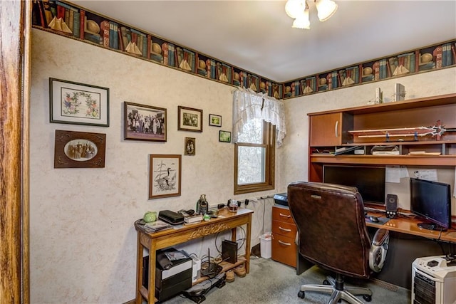 office area with carpet floors
