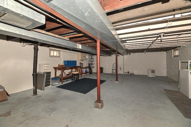 basement with washer / clothes dryer