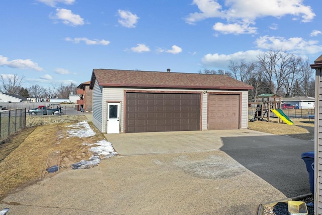 view of garage