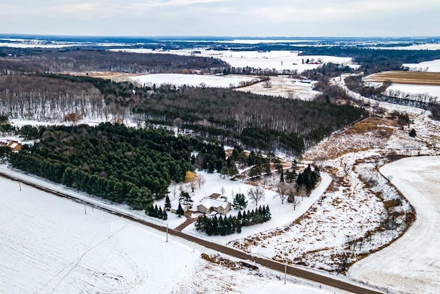 view of snowy aerial view