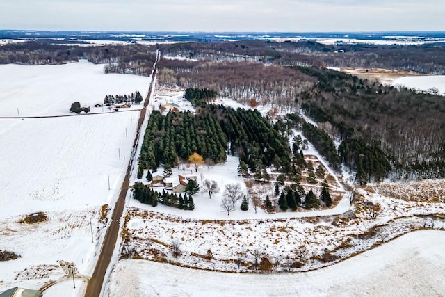 view of snowy aerial view