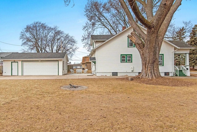 view of home's exterior with a lawn