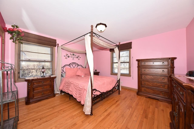 bedroom featuring light hardwood / wood-style flooring