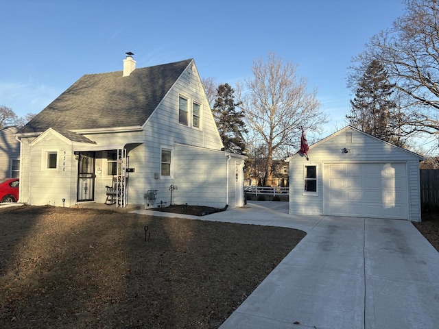 view of side of property featuring a garage