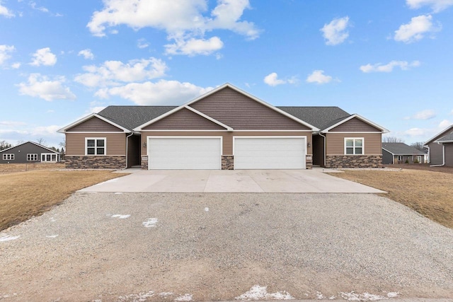 view of front facade with a garage