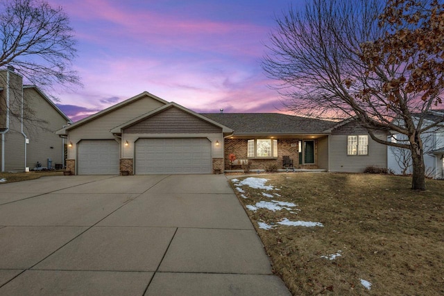 view of front of house with a garage