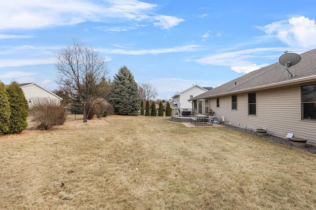 view of yard with a patio area