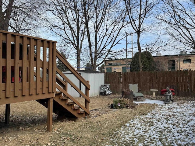 view of yard covered in snow