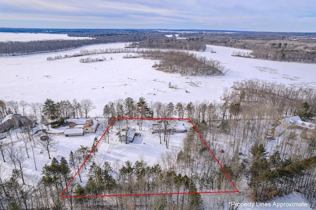 view of snowy aerial view