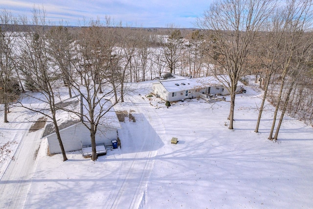 view of snowy aerial view