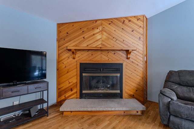 living room with light wood-type flooring