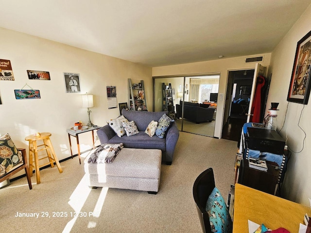 view of carpeted living room