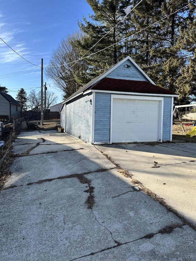 view of garage