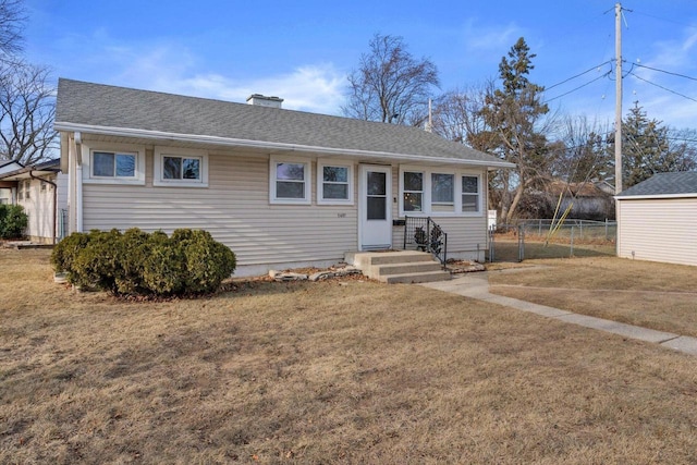 ranch-style house with a front yard