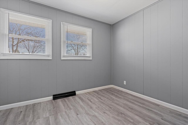 unfurnished room featuring light hardwood / wood-style flooring