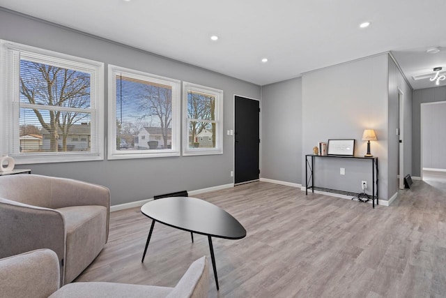 living room featuring light hardwood / wood-style floors