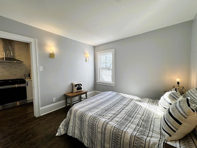 bedroom featuring dark hardwood / wood-style floors