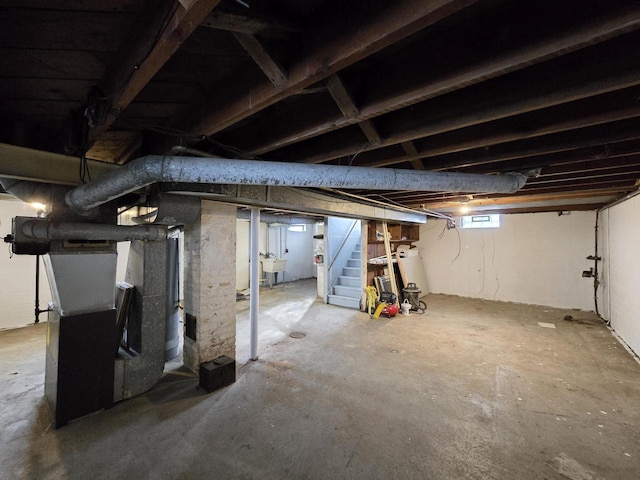 basement with sink