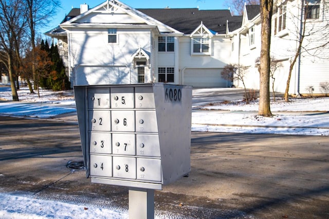 exterior space with a mail area