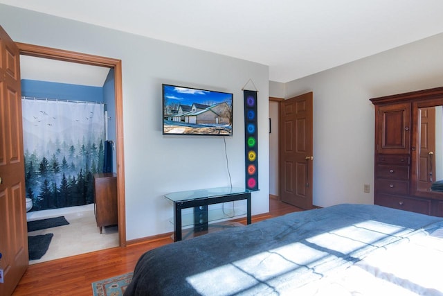 bedroom featuring light hardwood / wood-style floors