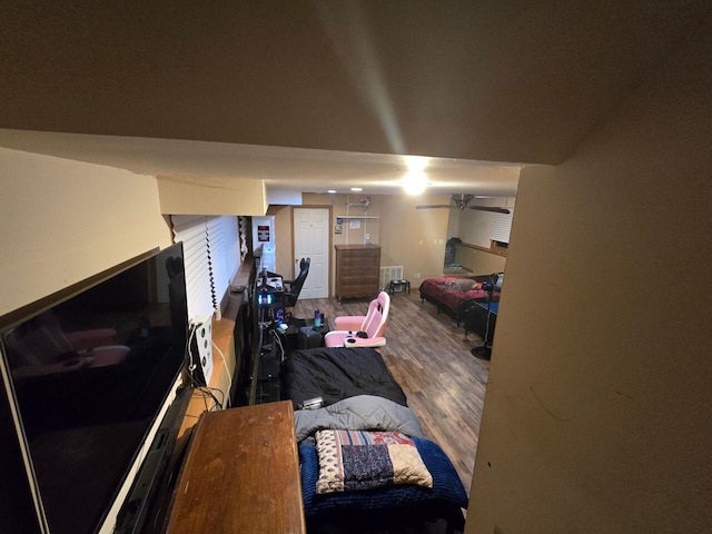 bedroom featuring hardwood / wood-style floors