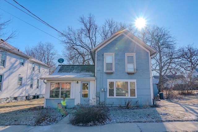 view of front of house featuring central AC