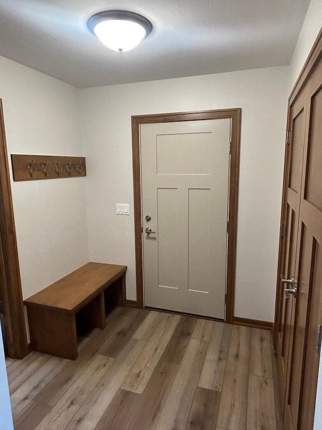 mudroom featuring light hardwood / wood-style floors