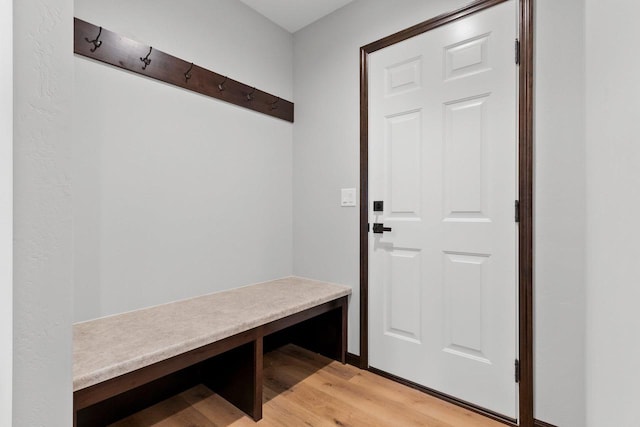 mudroom with light wood-type flooring