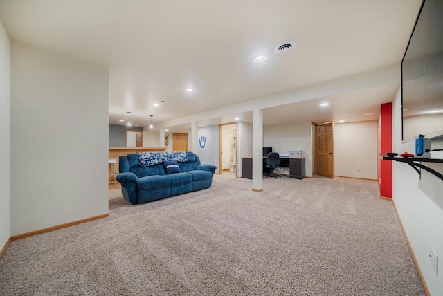 view of carpeted living room