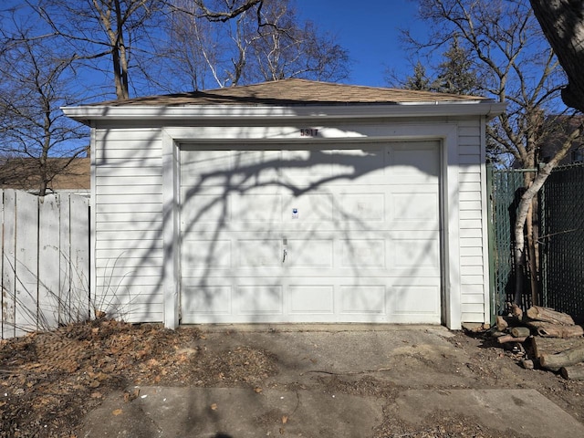 view of garage