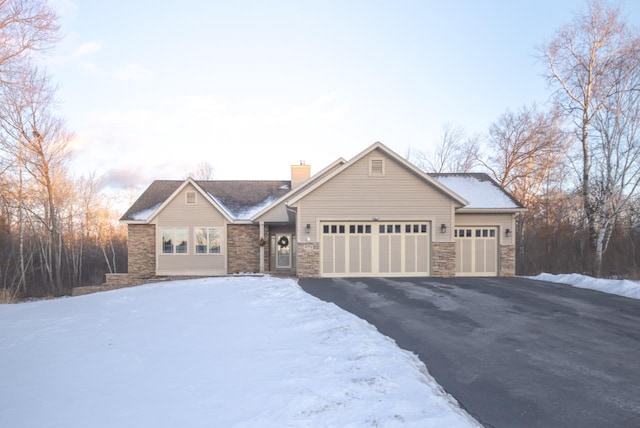 view of front of house with a garage