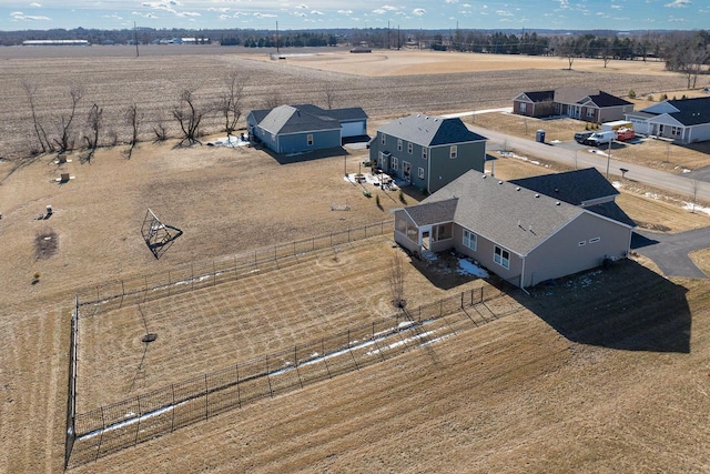 bird's eye view featuring a rural view