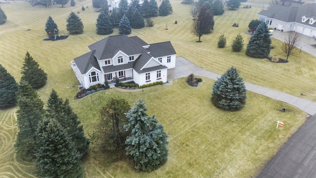 bird's eye view with a rural view