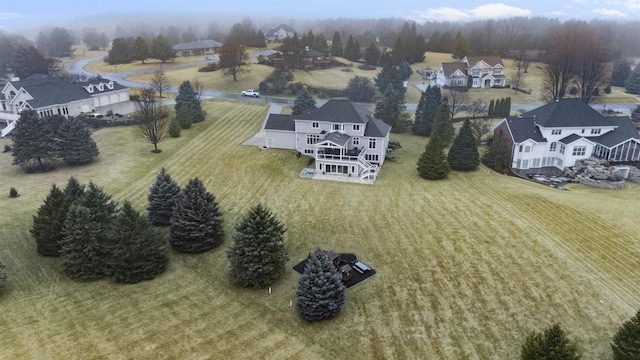 aerial view with a rural view