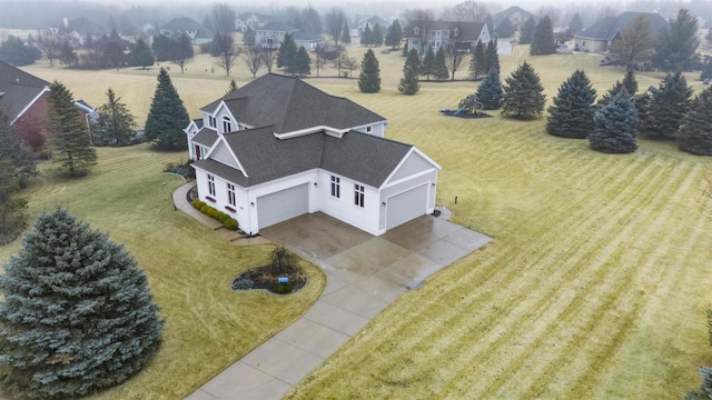 bird's eye view with a rural view