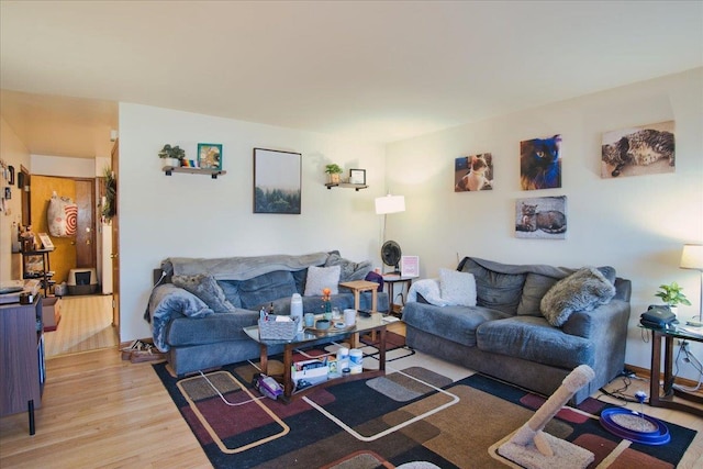 living room featuring light hardwood / wood-style floors