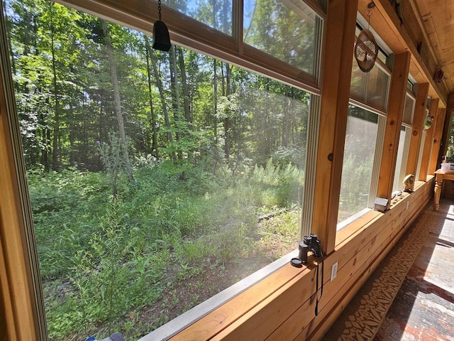 view of unfurnished sunroom