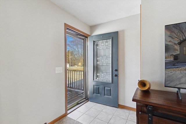 view of tiled entrance foyer