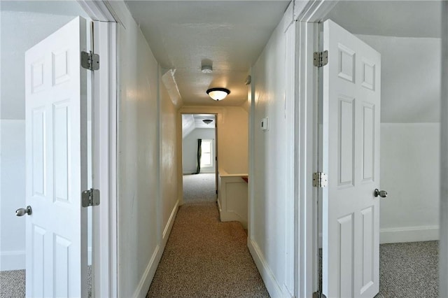 hallway featuring carpet