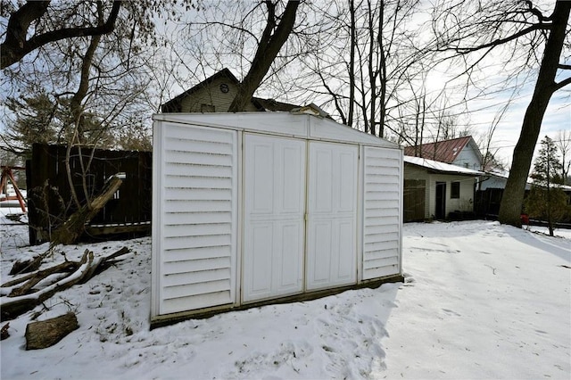 view of snow covered structure