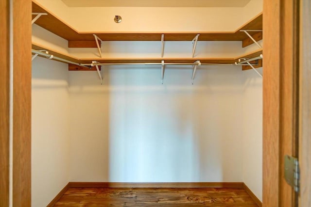 spacious closet featuring hardwood / wood-style floors