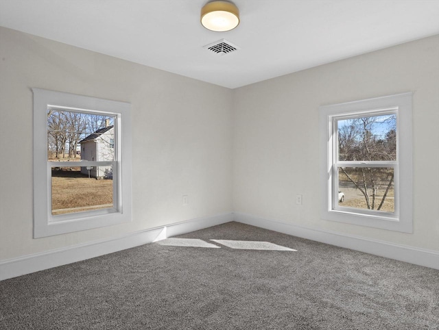 carpeted empty room with a wealth of natural light