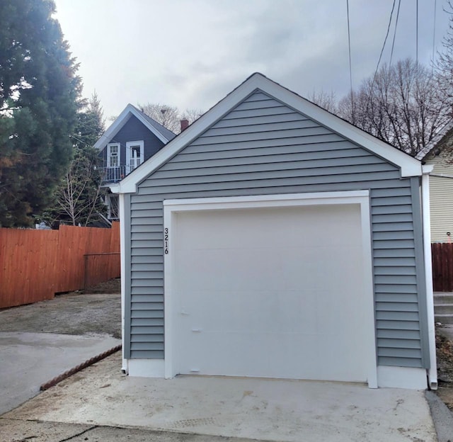 view of garage