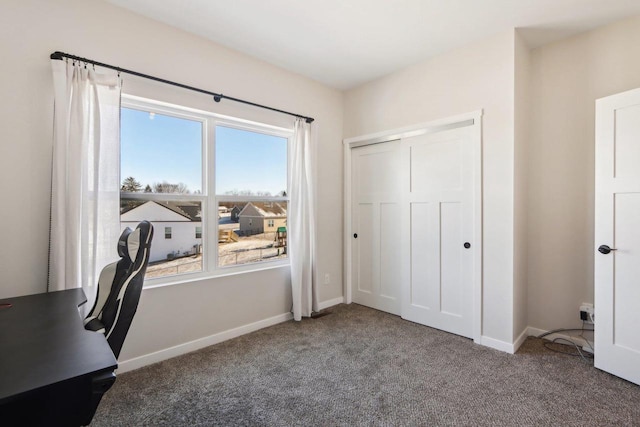 home office featuring carpet floors