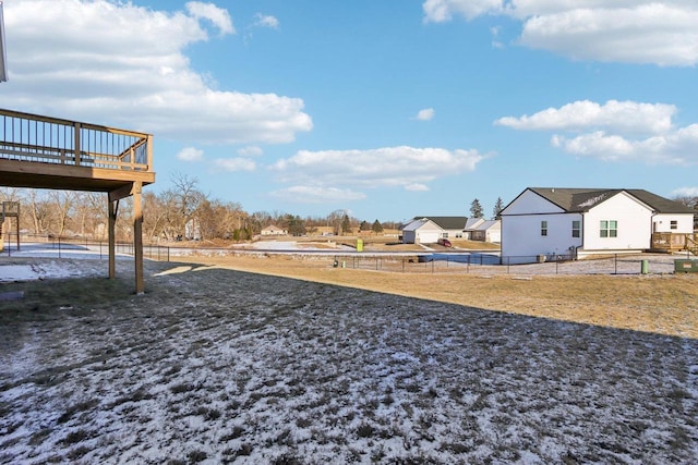 view of yard featuring a deck