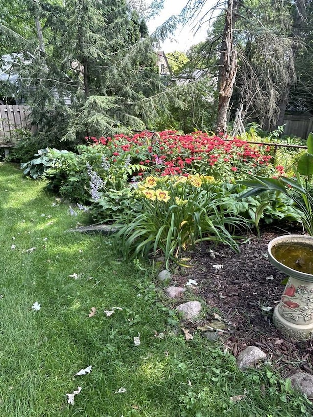 view of yard featuring fence