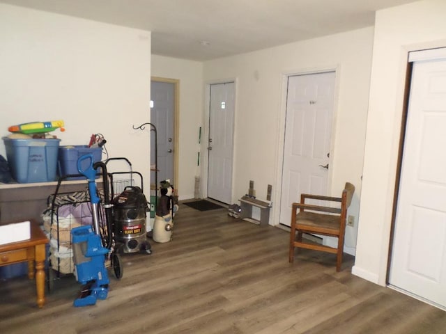 interior space featuring dark wood-type flooring