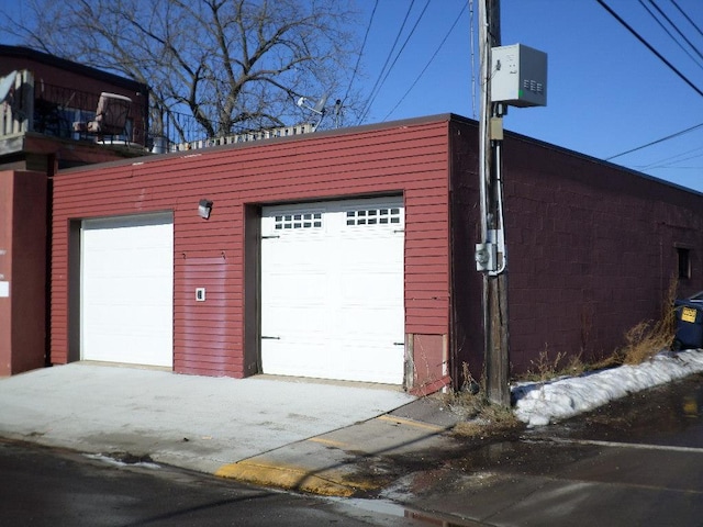 view of garage