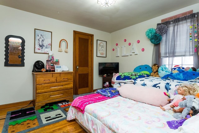 bedroom featuring wood-type flooring